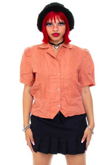 Vintage 90's Pale Orange Crop Blouse - S/M