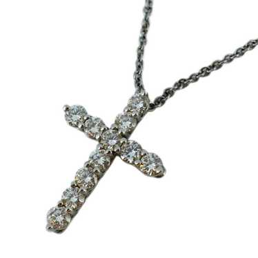 Tiffany & Co. Tiffany Necklace Small Cross Diamon… - image 1