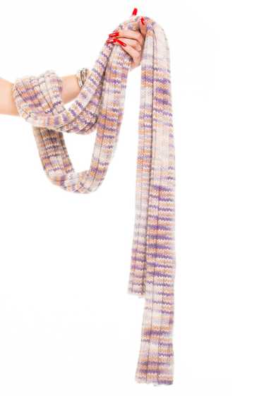 Vintage Y2K Super Long Soft Stripe Knit Scarf