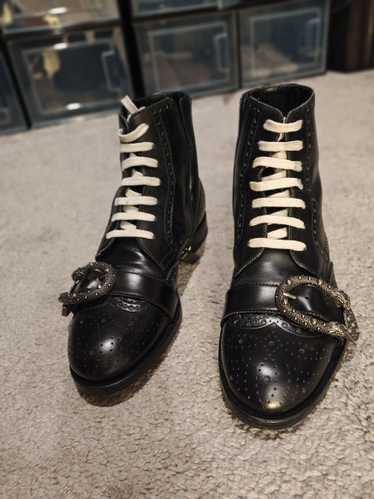 Gucci black brogue leather Gem