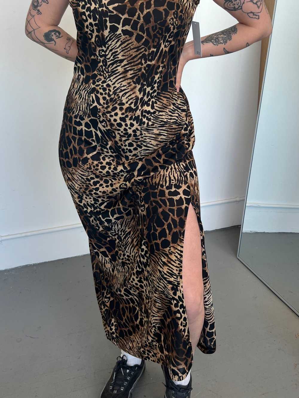 Vintage Animal Print Maxi Dress - image 2