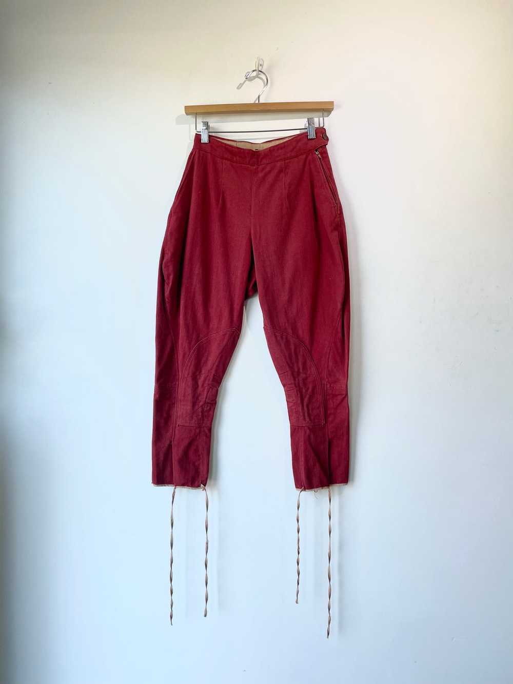 Antique Red Cotton Riding Jodhpur Pants - image 1