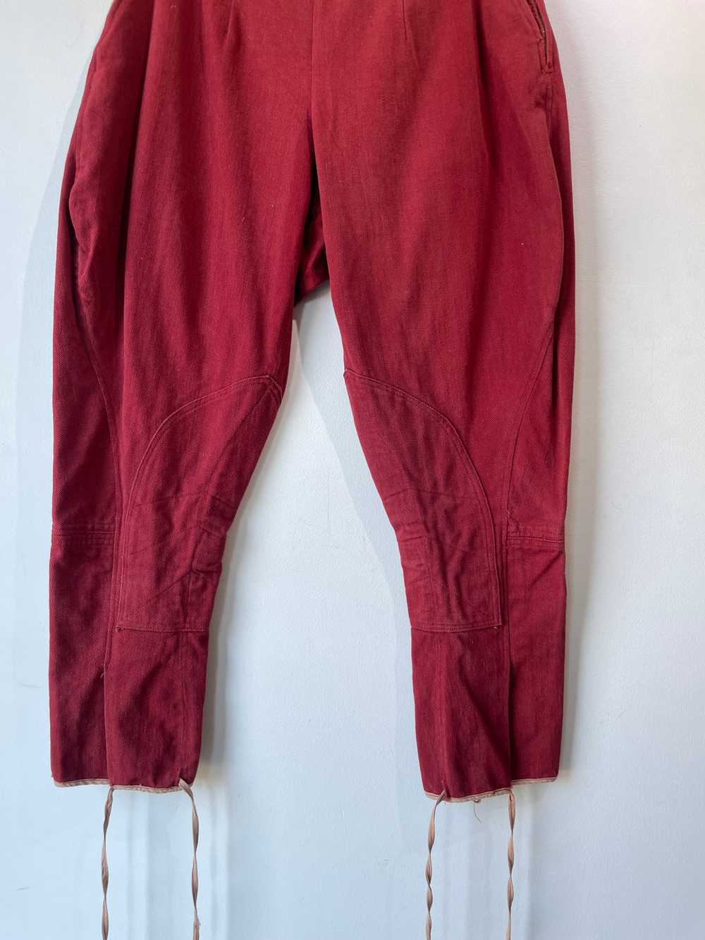 Antique Red Cotton Riding Jodhpur Pants - image 3