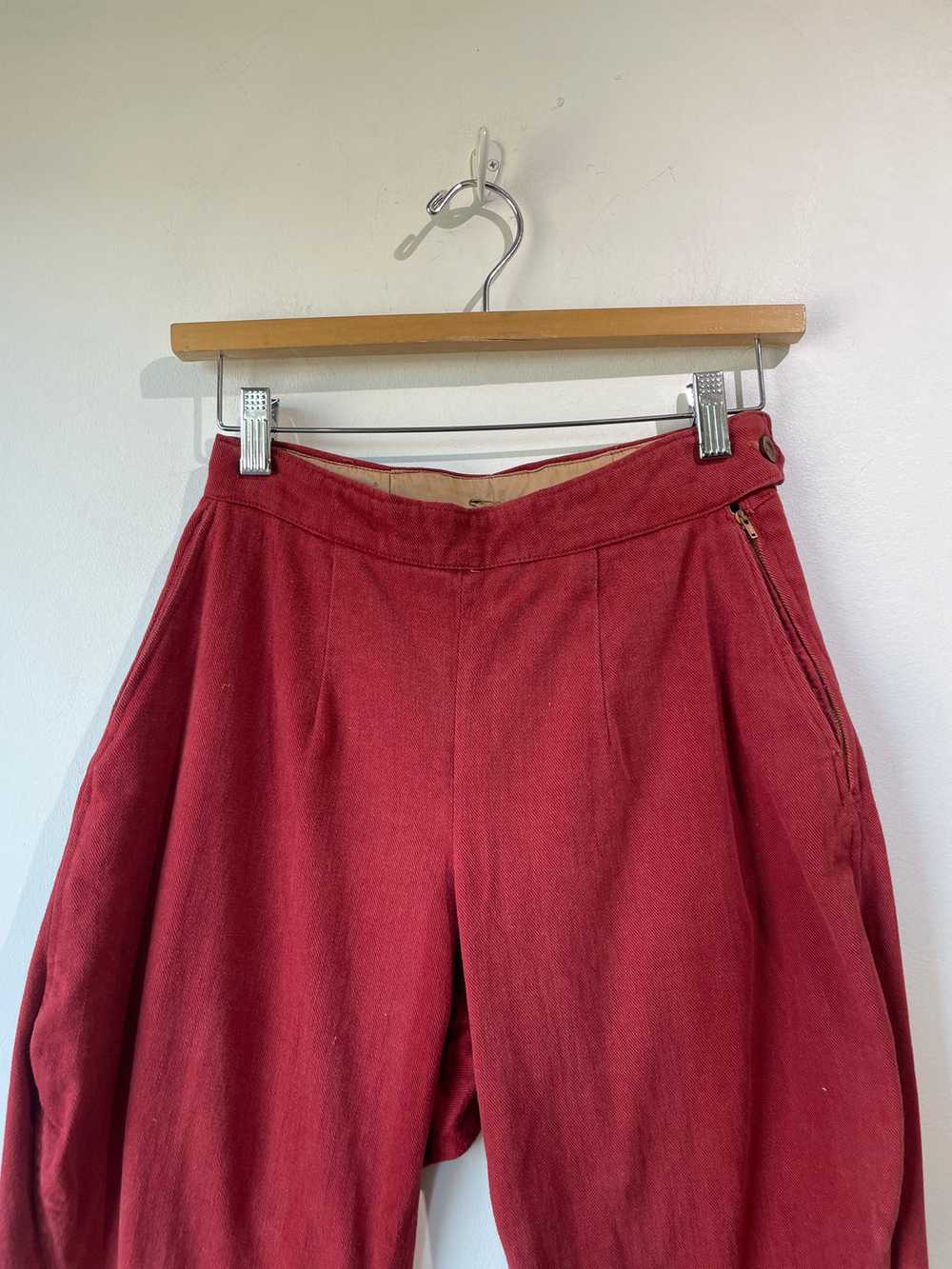 Antique Red Cotton Riding Jodhpur Pants - image 4