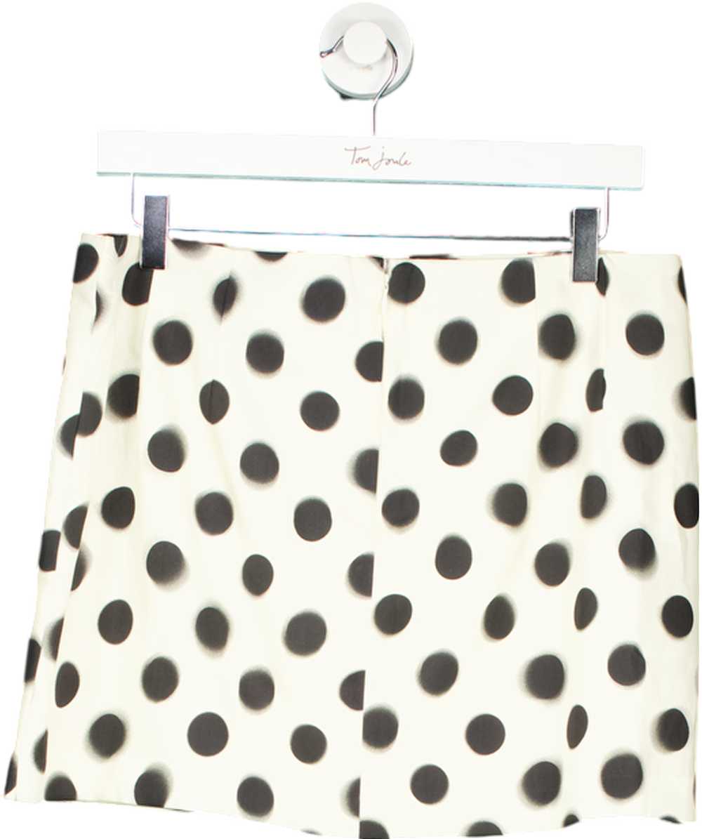 MANGO Cream Polka Dot Satin Mini Skirt UK 12 - image 2