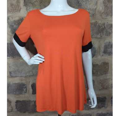 Other Sarin Mathews Top Orange Black Short Sleeve… - image 1