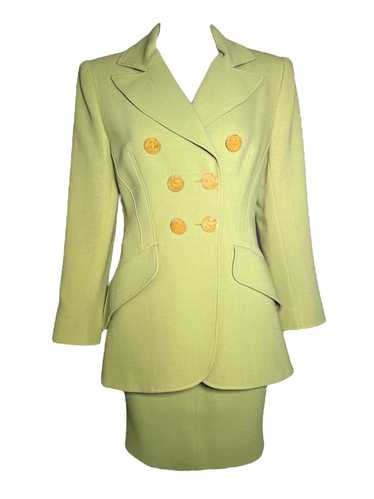 Christian Lacroix 1990s Avocado Green Double Breas