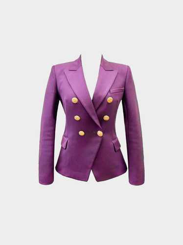 Balmain 2010s Wool Purple Double-Breasted Blazer