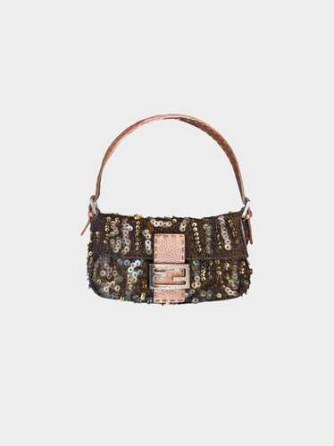 Fendi 2000s Beads and Sequins Pink Leather Selleri