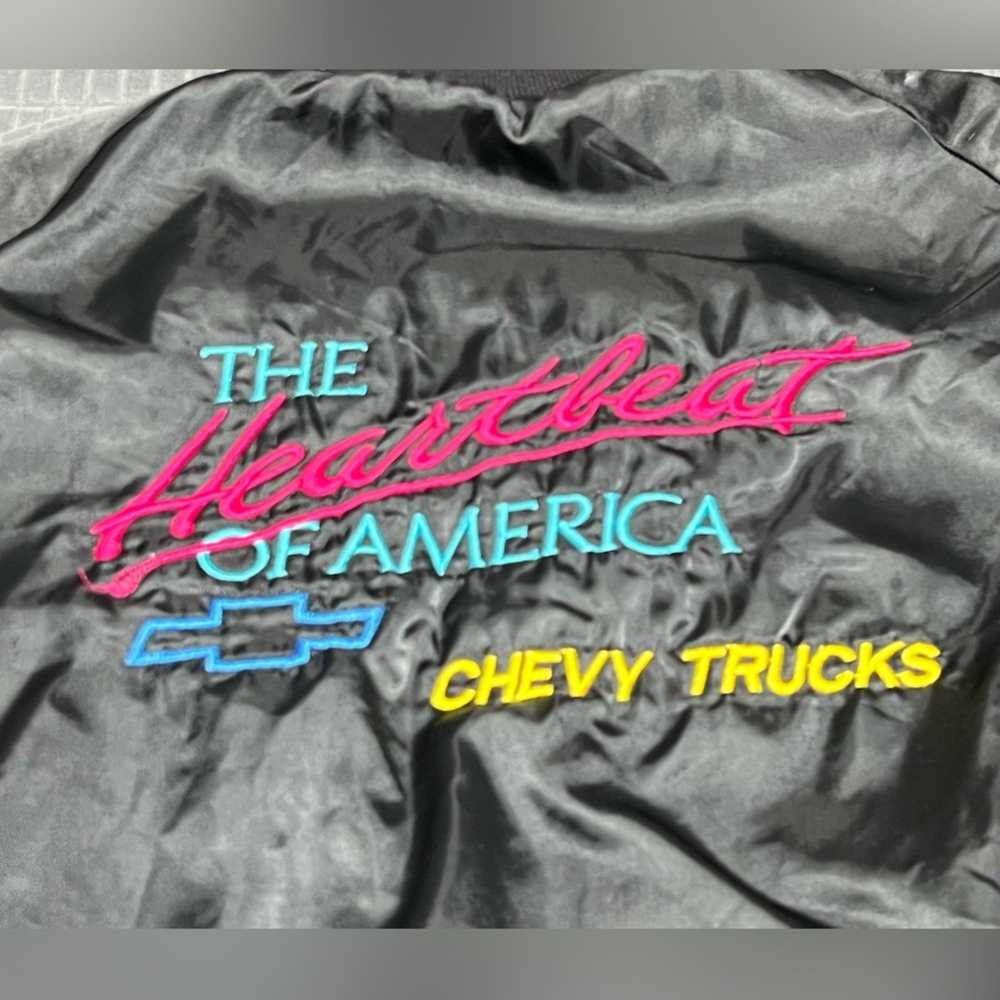 Vintage VINTAGE 80’s CHEVY TRUCKS Satin Embroider… - image 5