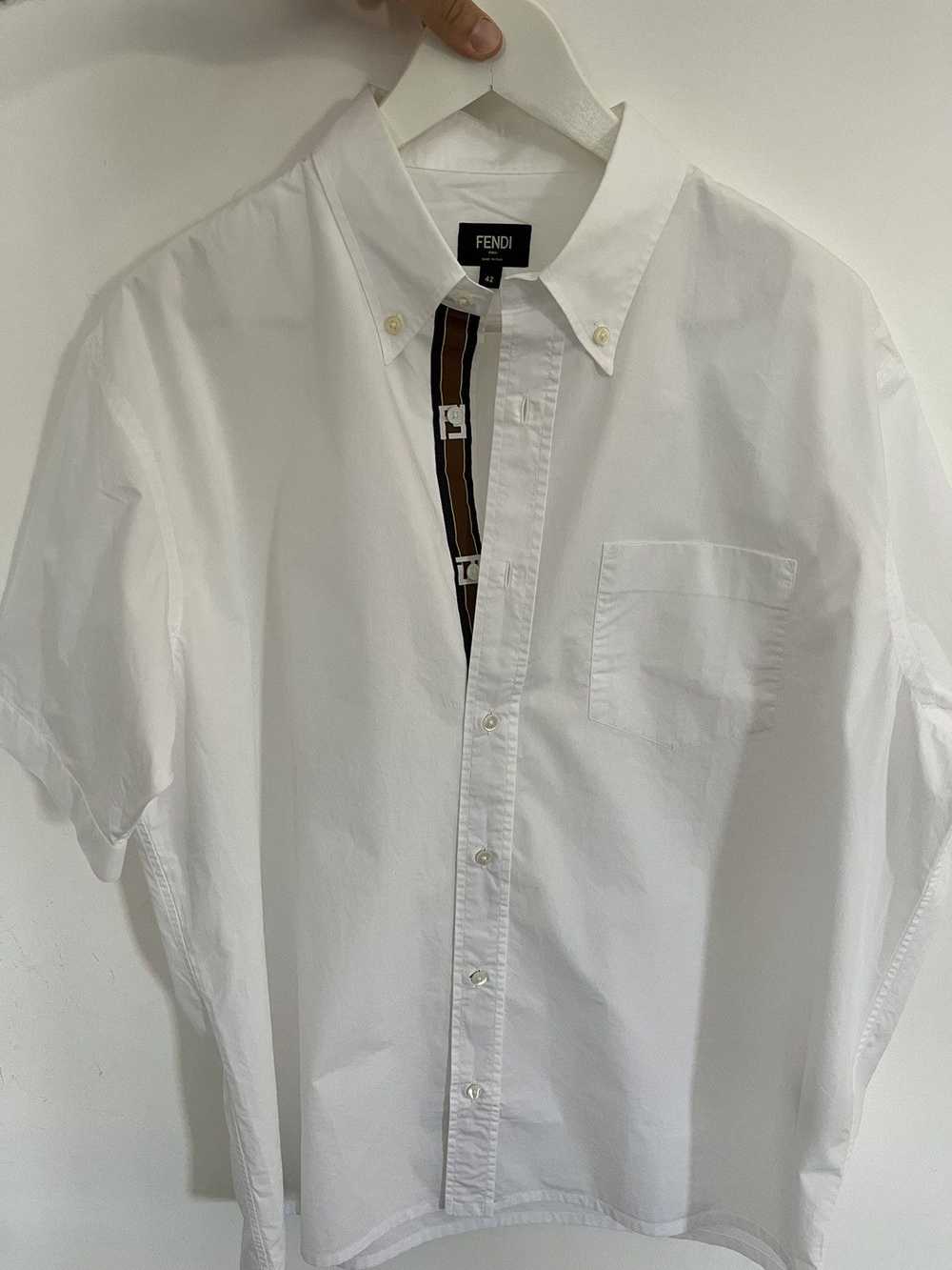 Fendi FENDI white boxy short sleeve shirt - image 1