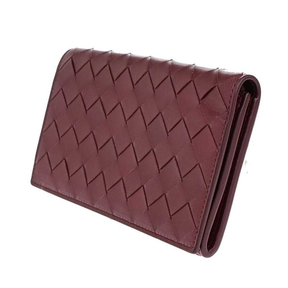 Bottega Veneta Intrecciato Burgundy Leather Walle… - image 3