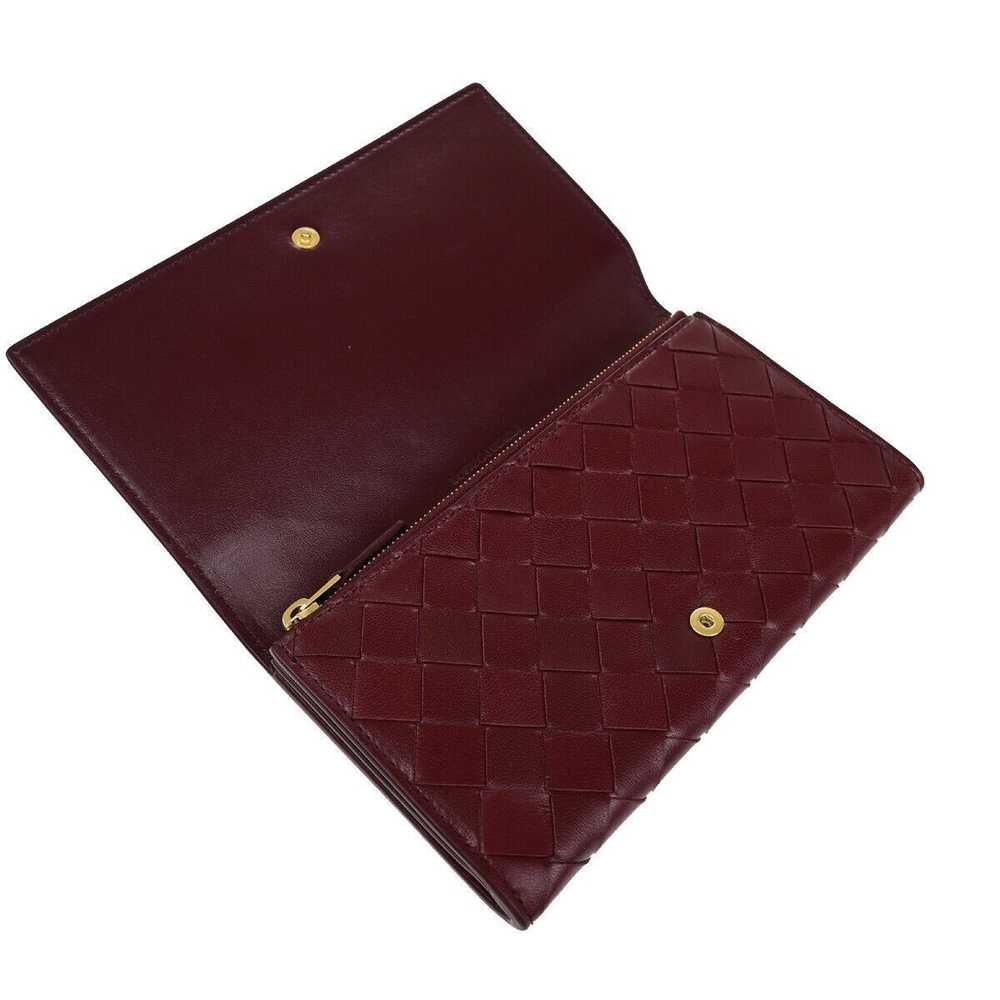 Bottega Veneta Intrecciato Burgundy Leather Walle… - image 9