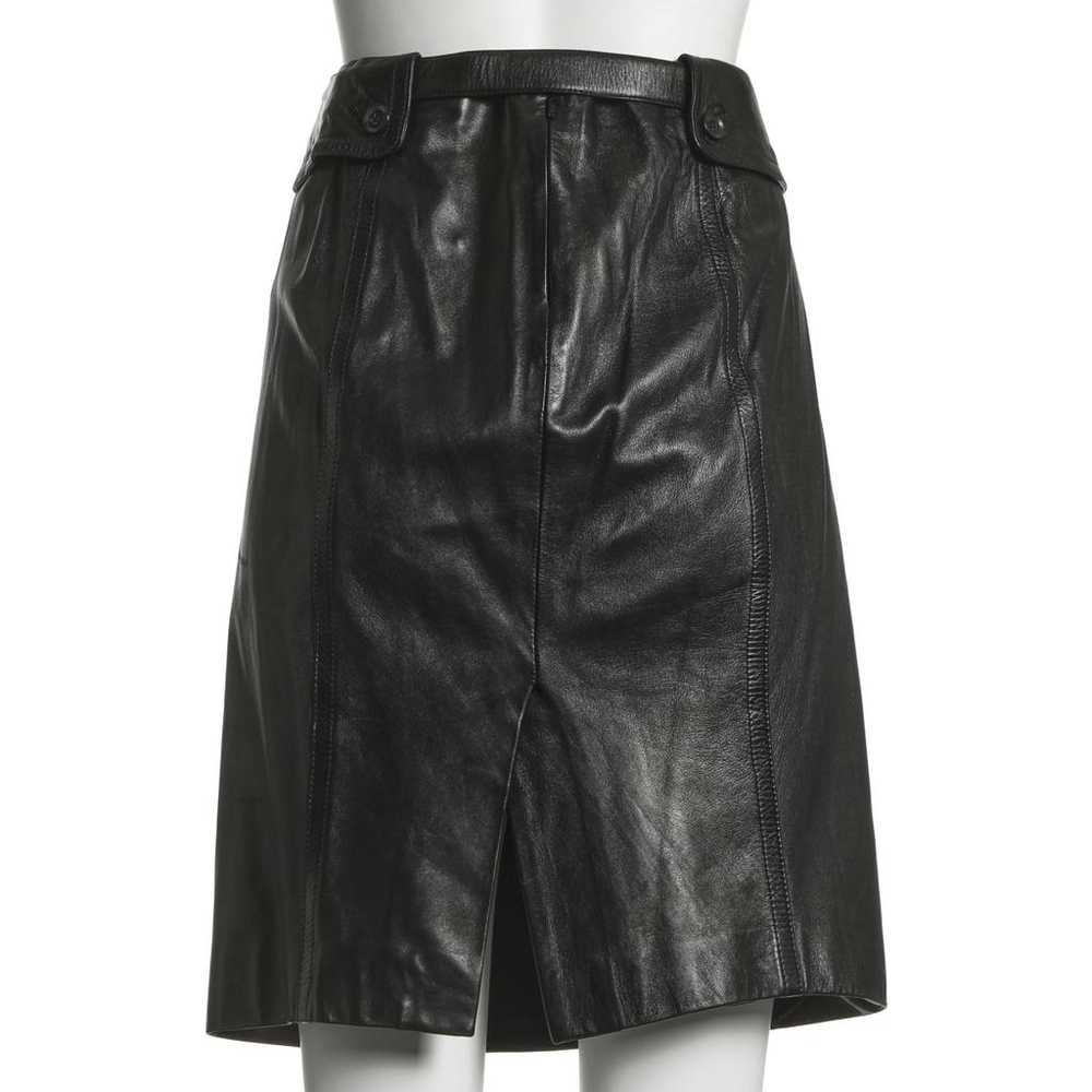 Gucci Leather mid-length skirt - image 2