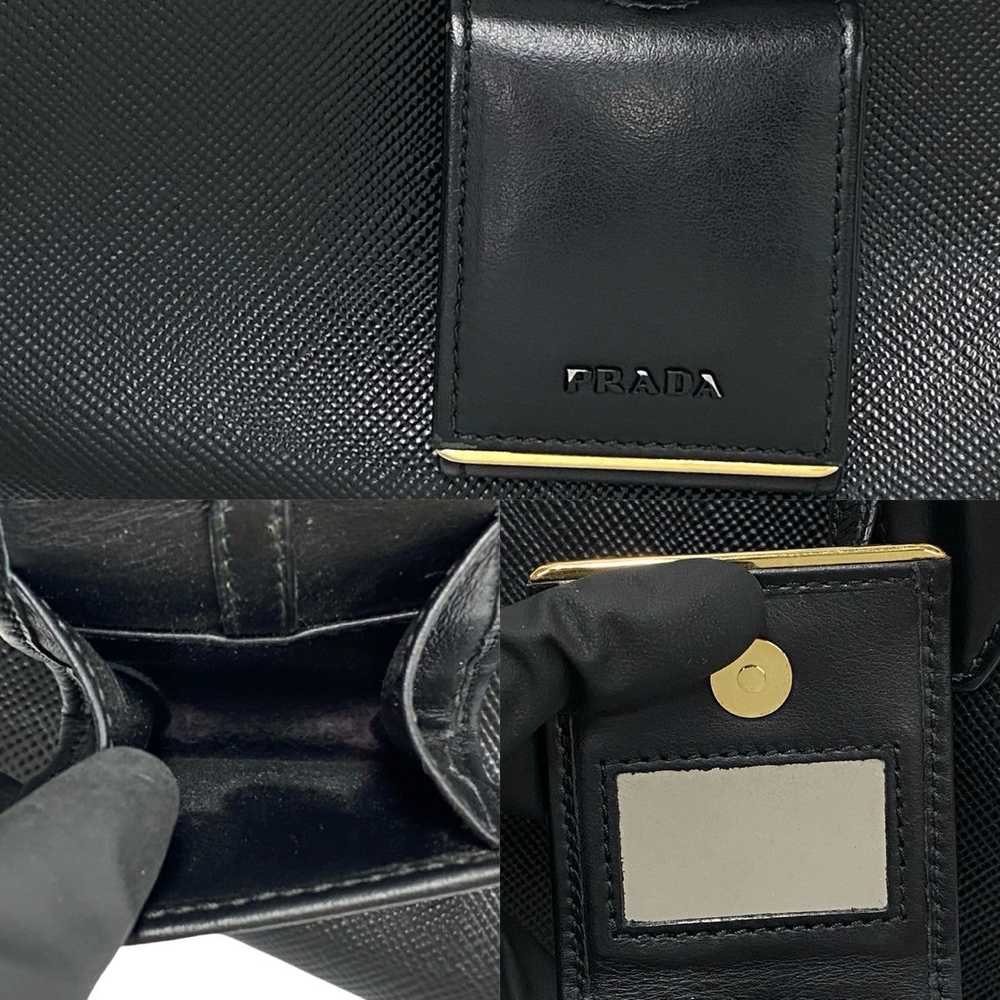 PRADA Shoulder Bag leather black monochrome - image 9