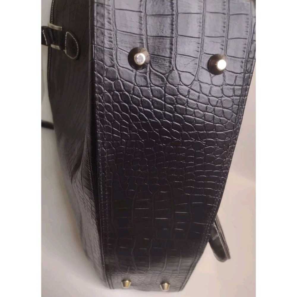 New BOB MACKIE Tote Large Faux Crocodile Leather … - image 11