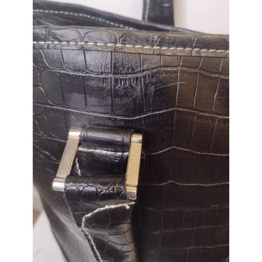 New BOB MACKIE Tote Large Faux Crocodile Leather … - image 4