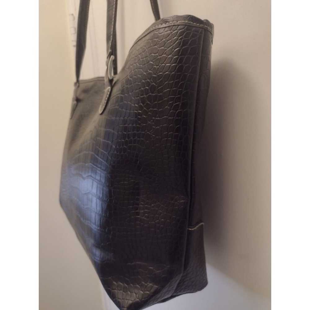 New BOB MACKIE Tote Large Faux Crocodile Leather … - image 6