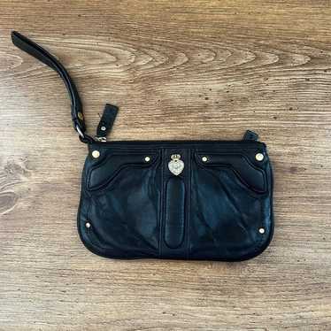 Vintage Y2K Juicy Couture Black Leather Wristlet