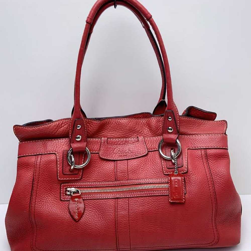 F611 Excellent Condition Coach Tote Bag Cowhide S… - image 1