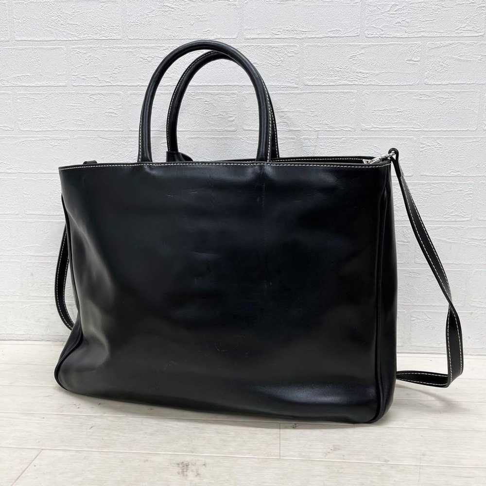 FURLA Leather Tote Bag Shoulder Bag Black - image 2