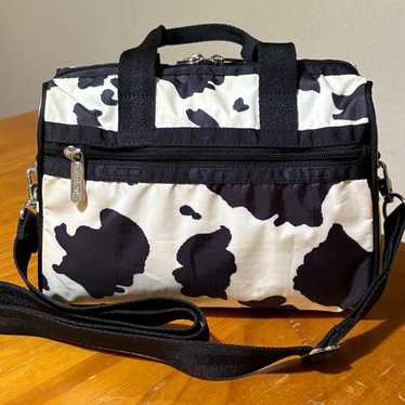 LeSportsac Shoulder Bag Cow Pattern Monochrome Cow