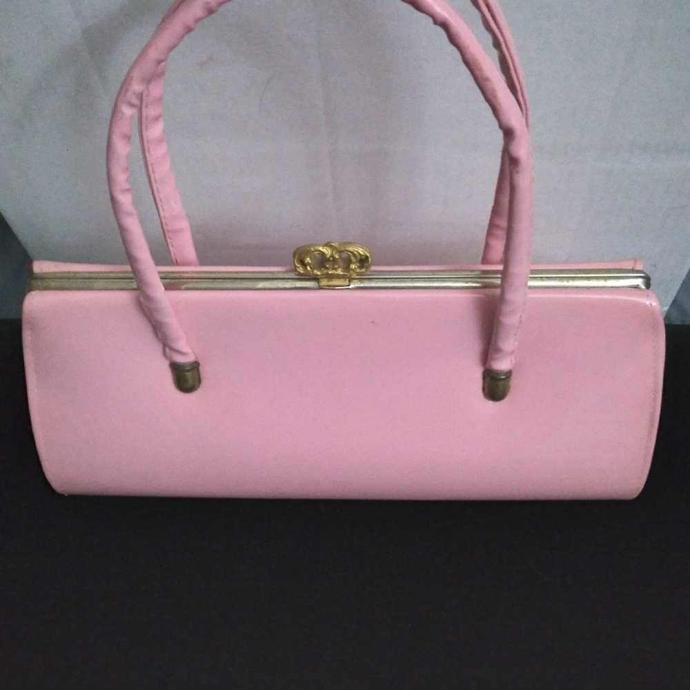 Vintage 1950's Barbie Pink Patent Leather Purse - image 2