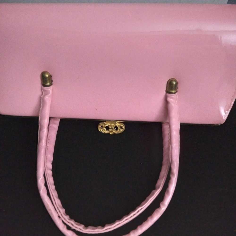 Vintage 1950's Barbie Pink Patent Leather Purse - image 6