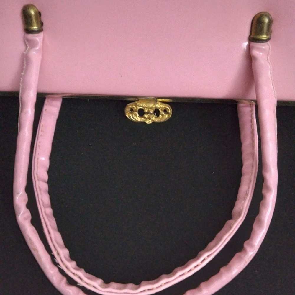 Vintage 1950's Barbie Pink Patent Leather Purse - image 7