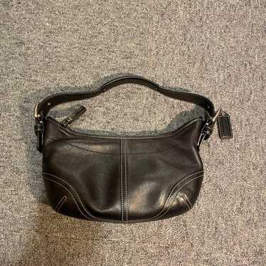 COACH One Shoulder Bag Leather Black