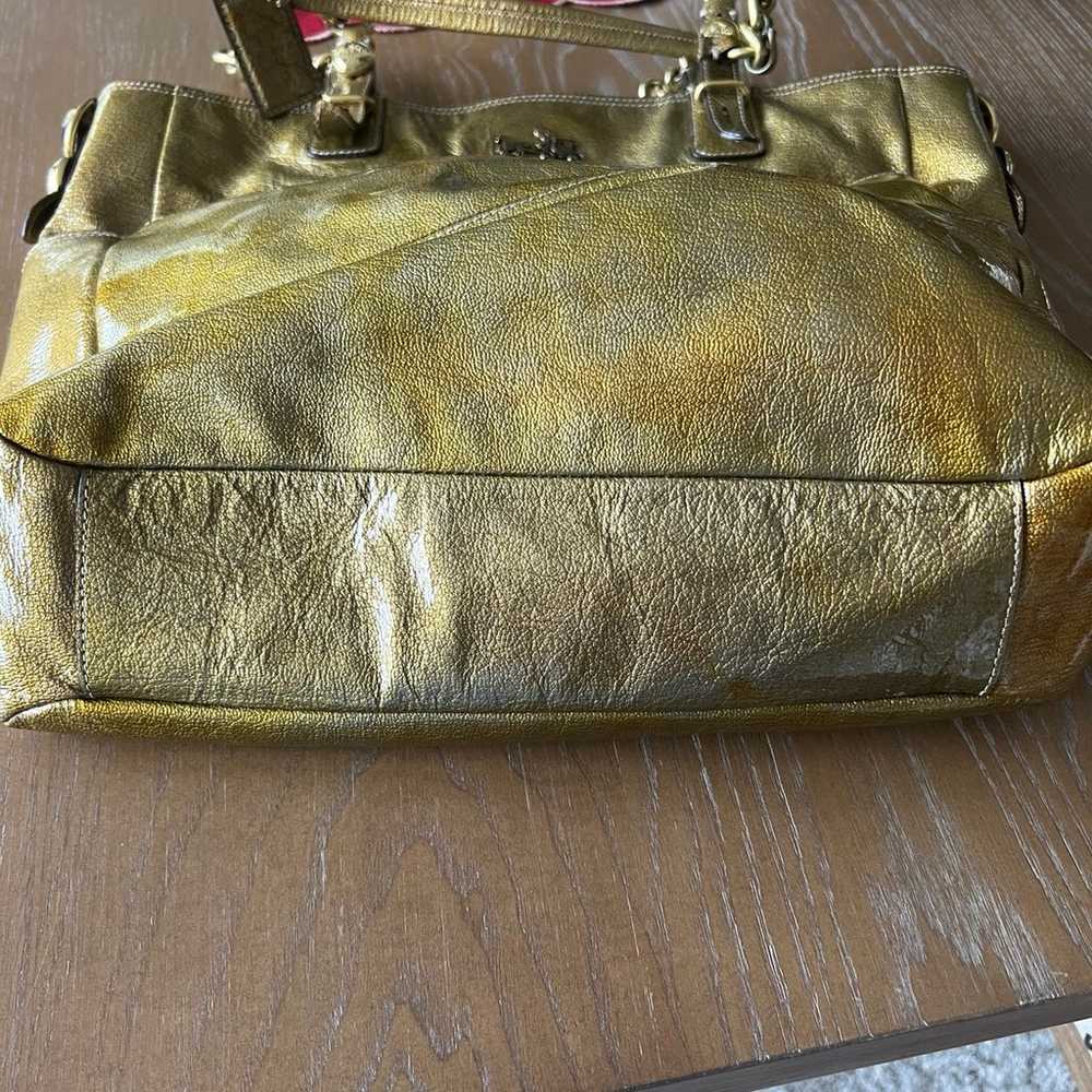 Large Gold Coach Purse - image 12