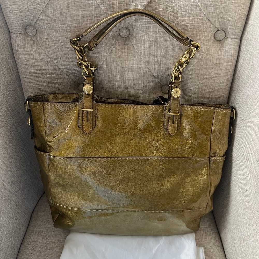 Large Gold Coach Purse - image 5