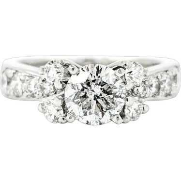 Timeless Diamond Engagement Ring in 18k White Gold