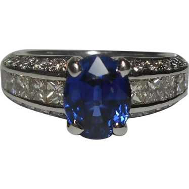 Ring Natural Sapphire Diamond Size 5 1/2 - image 1