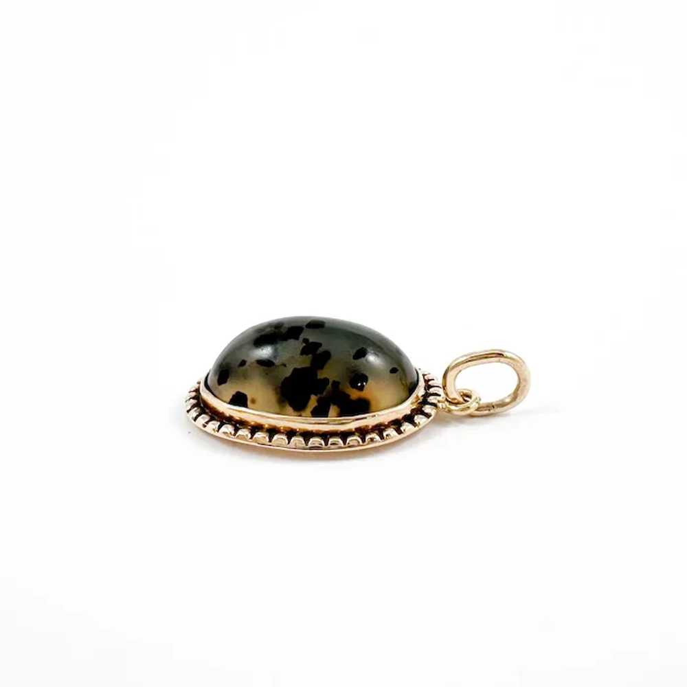 Circa 1900 Moody Agate and 10k Gold Pendant - image 4