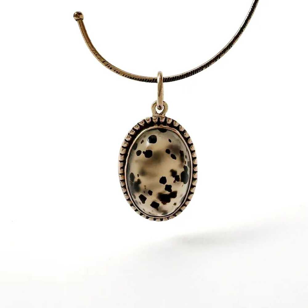 Circa 1900 Moody Agate and 10k Gold Pendant - image 5