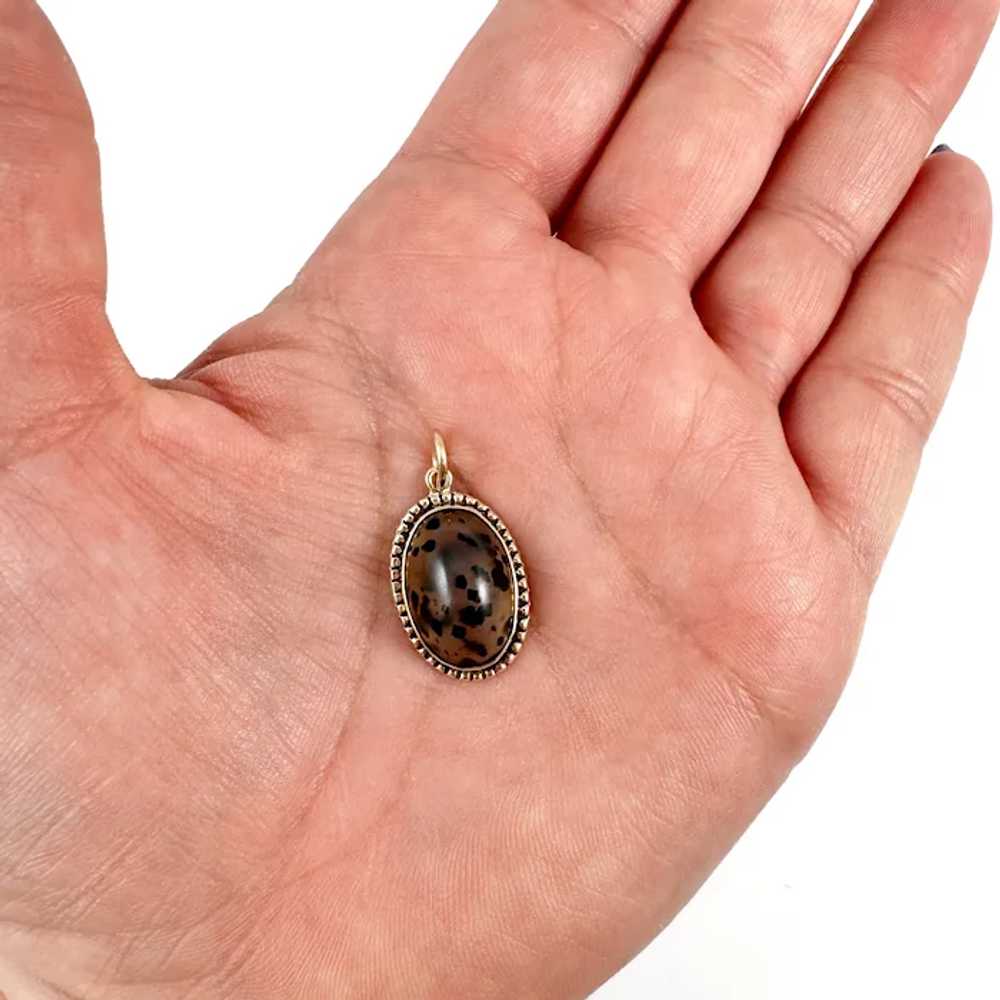 Circa 1900 Moody Agate and 10k Gold Pendant - image 7