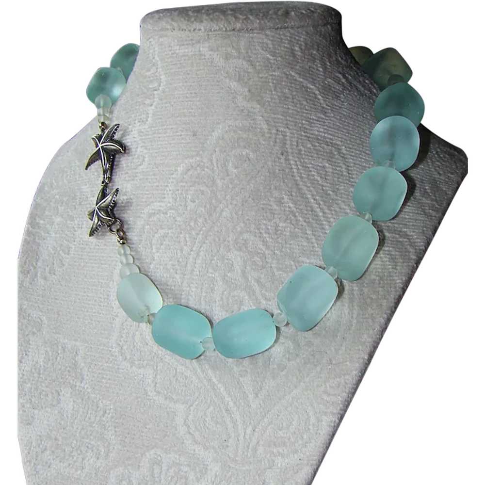 Glorious Designer collar style Sea glass and Ster… - image 1