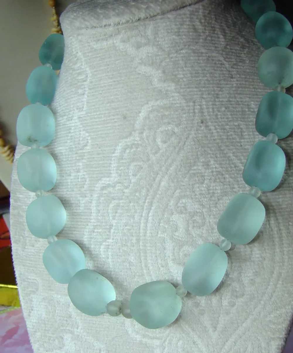 Glorious Designer collar style Sea glass and Ster… - image 3