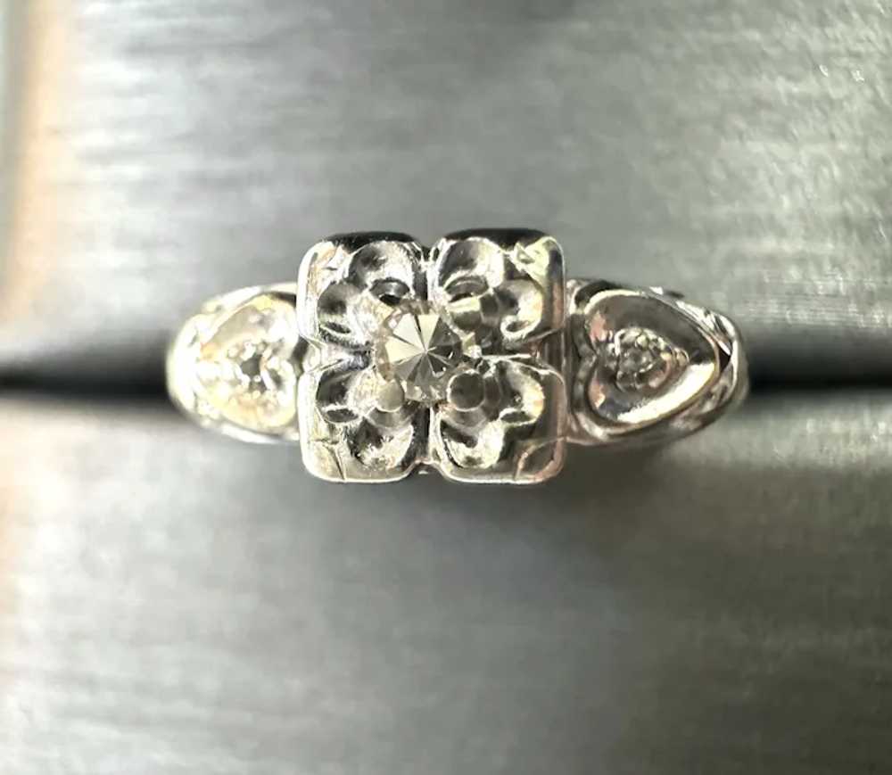 Vintage 1930s Natural Round Rose Cut Diamond Soli… - image 2