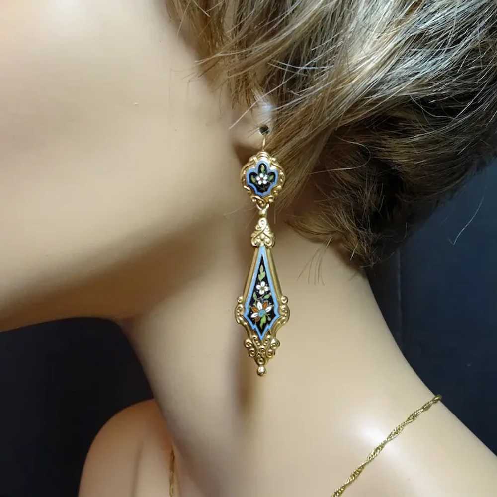 Antique Georgian Earrings Ear Pendants 18k gold E… - image 2