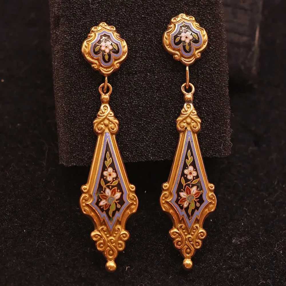 Antique Georgian Earrings Ear Pendants 18k gold E… - image 7