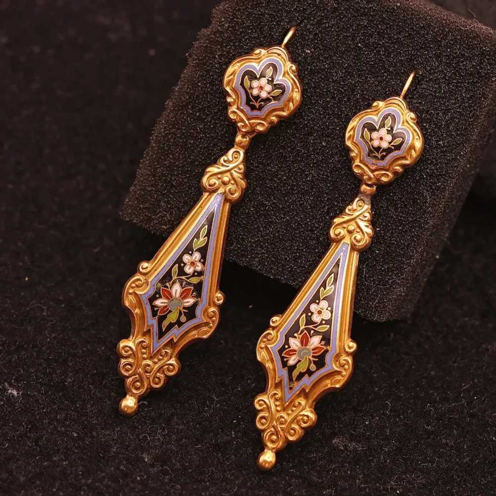 Antique Georgian Earrings Ear Pendants 18k gold E… - image 8