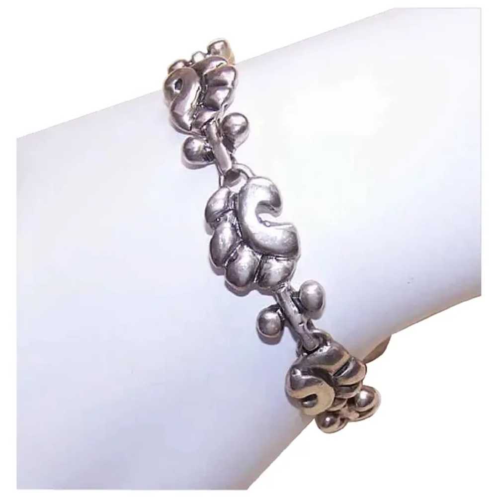 Retro Mid-Century Sterling Silver Link Bracelet -… - image 3