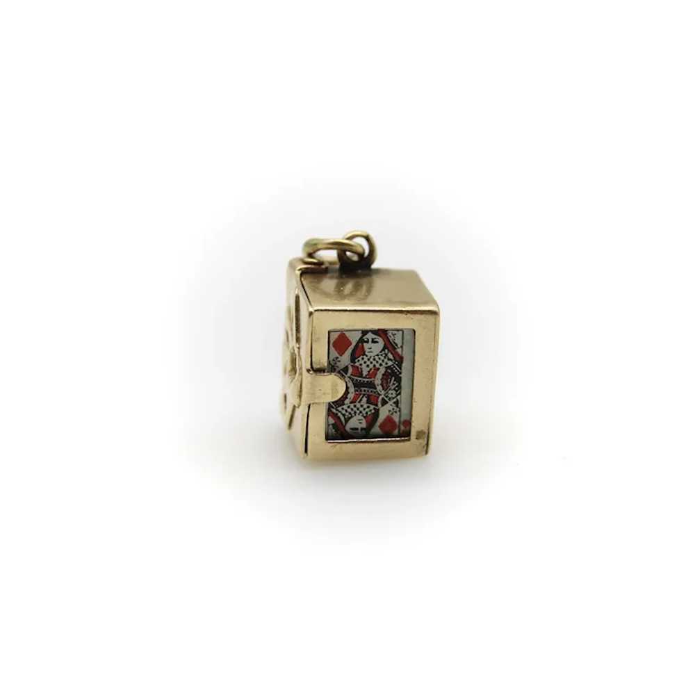 Vintage 14K Gold Deck of Cards Charm - image 2