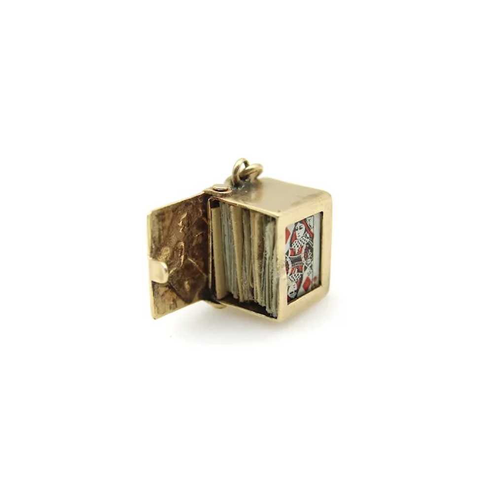 Vintage 14K Gold Deck of Cards Charm - image 5