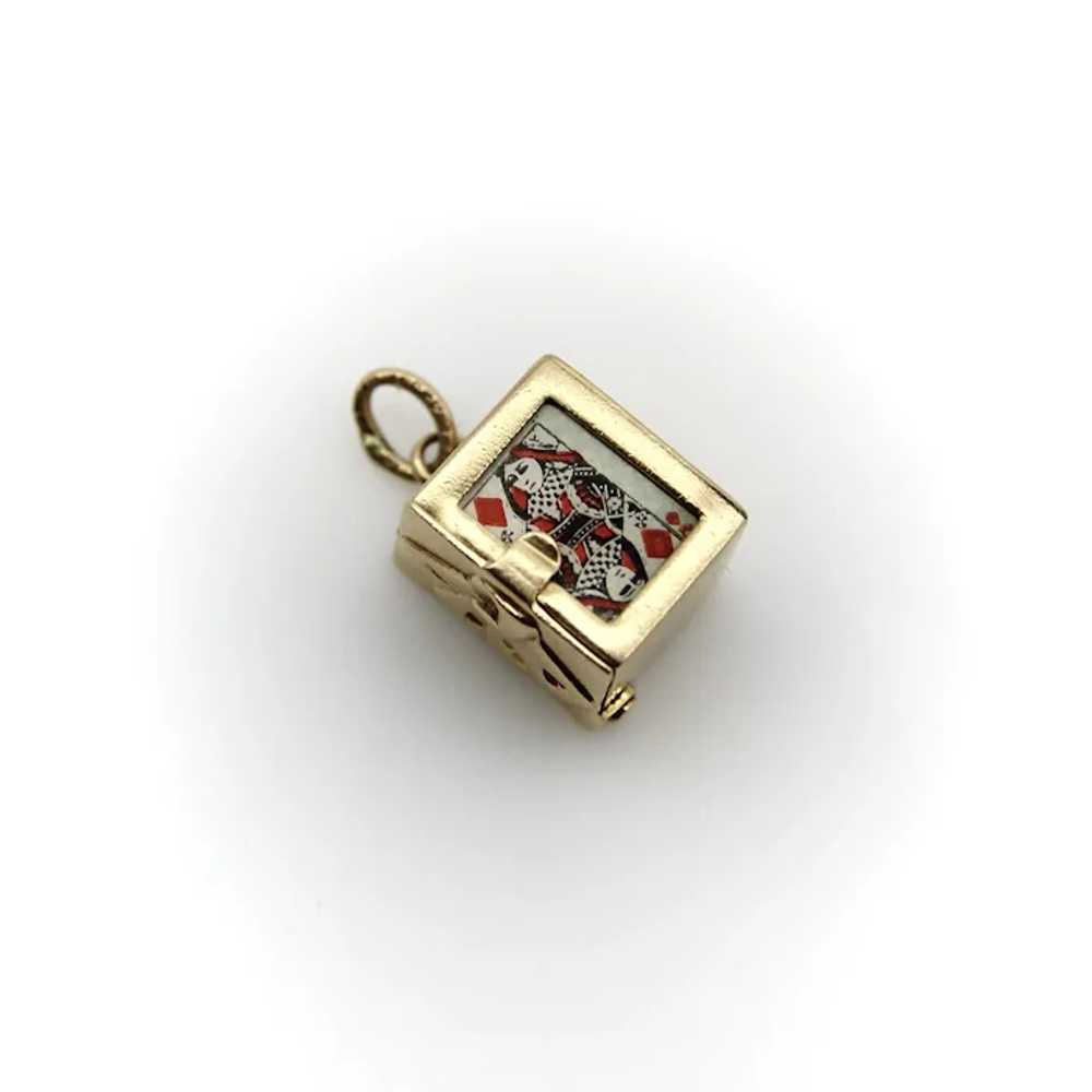 Vintage 14K Gold Deck of Cards Charm - image 6