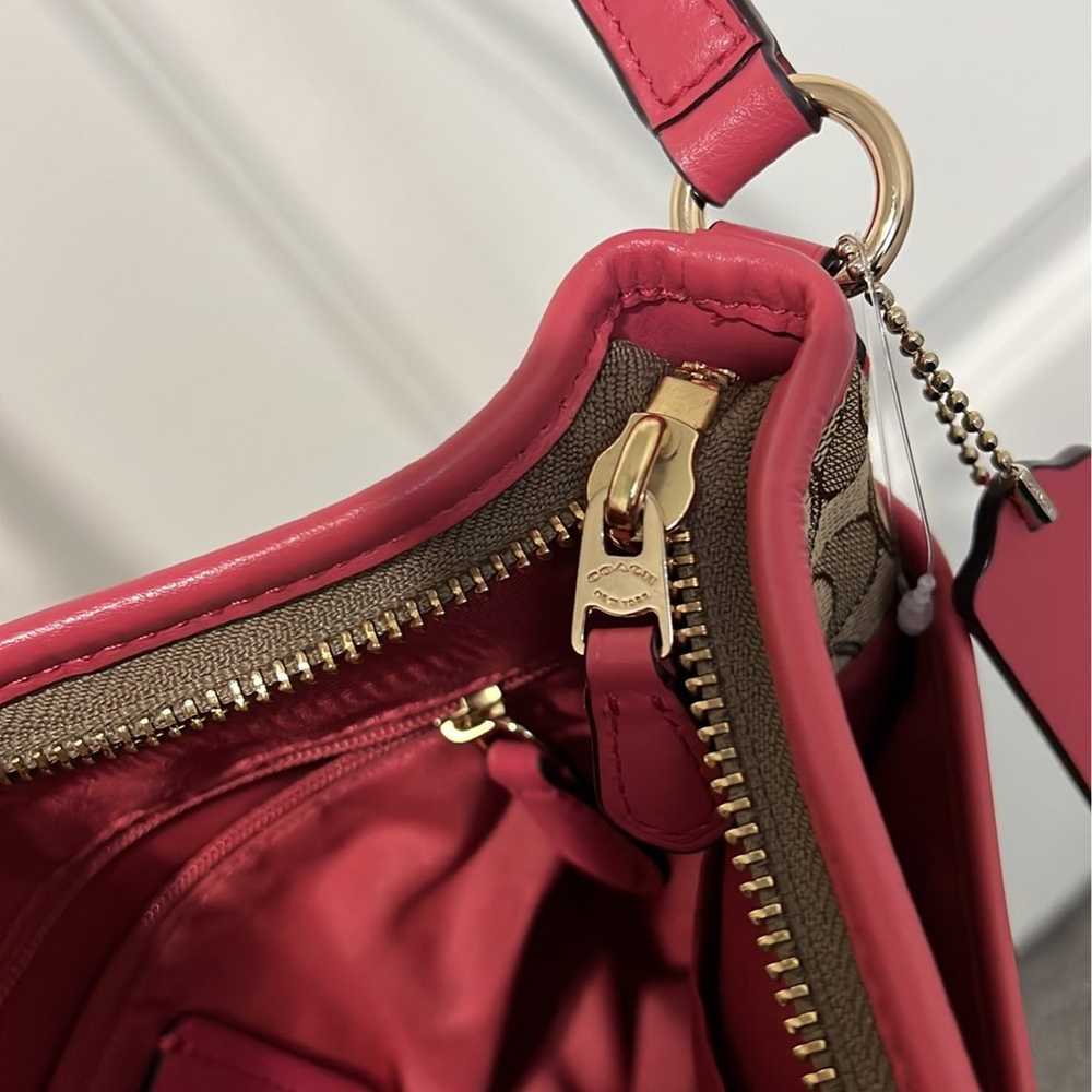 Coach  Signature Crossbody Bag with Pink Straps - image 8