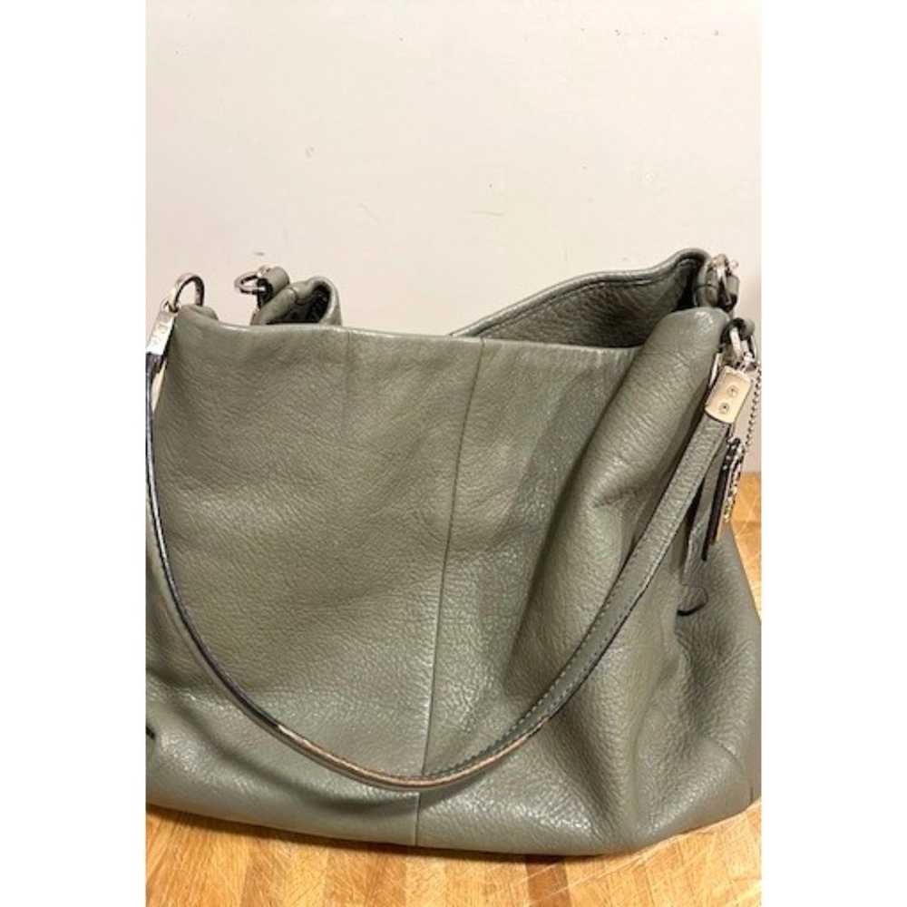 Coach Madison Green/Khaki Leather Shoulder Bag 3-… - image 7