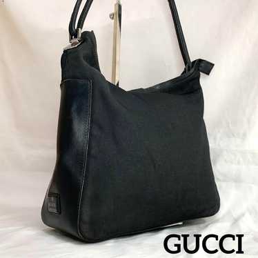 GUCCI Shoulder Bag One Shoulder Black Leather Blac